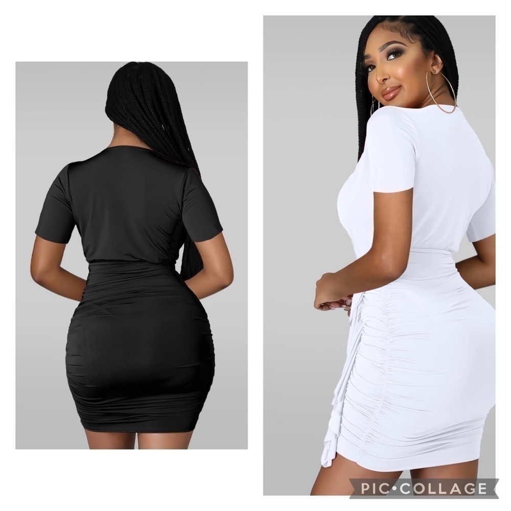 White or Black Long T-Shirt or Mini - Picture 4 of 5